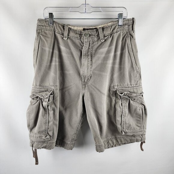 Abercrombie & Fitch Shorts Mens 31x10 Gray Vintage Cargo Shorts - Picture 1 of 9